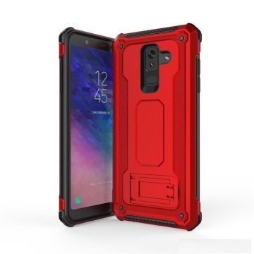 Ntech Samsung Galaxy A6 2018 Armor hoesje met Kickstand - Rood