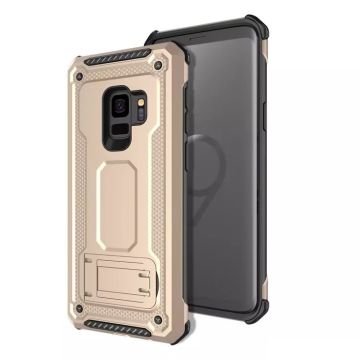 Ntech Samsung Galaxy S9 Armor hoesje met Kickstand - Goud
