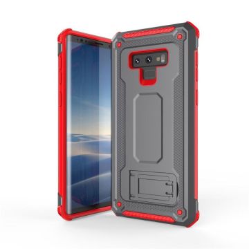 Ntech Samsung Galaxy Note 9 Armor hoesje met Kickstand Grijs & Rood