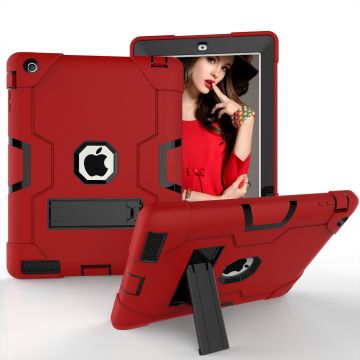 Ntech Hoesje - Apple iPad 2 / 3 / 4 Built in Kickstand Armor - Rood