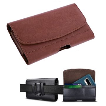 Luxe Riem Holster Hoesje 4.5" Huawei P30 / Y5 2019 - Bruin