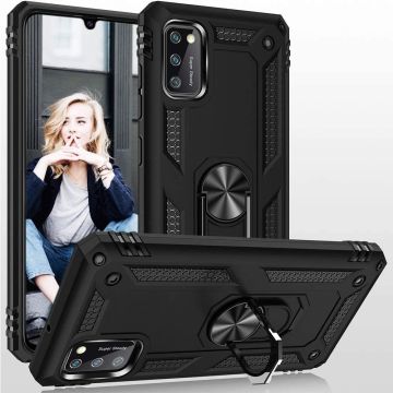 Samsung Galaxy A41 Ring Armor Hoesje - Zwart