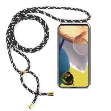 Samsung Galaxy A51 Backcover met koord hoesje - Camouflage Groen