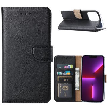 Hoesje Geschikt voor iPhone 14 Pro portemonnee Bookcase – Zwart