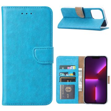 Hoesje Geschikt voor iPhone 14 Pro portemonnee Bookcase – Blauw