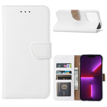 Hoesje Geschikt voor iPhone 14 Pro Max portemonnee Bookcase – Wit