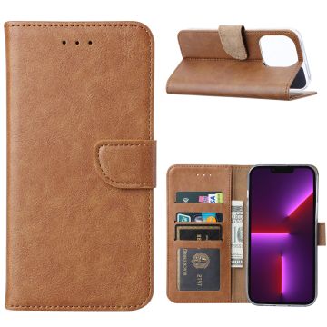 Hoesje Geschikt voor iPhone 14 Plus portemonnee Bookcase – Bruin