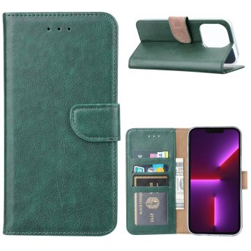 Hoesje Geschikt voor iPhone 14 Plus portemonnee Bookcase – Groen