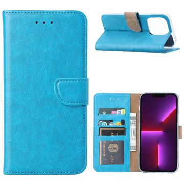 Hoesje Geschikt voor iPhone 14 Plus portemonnee Bookcase – Blauw