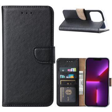 Hoesje Geschikt voor iPhone 14 Plus portemonnee Bookcase – Zwart