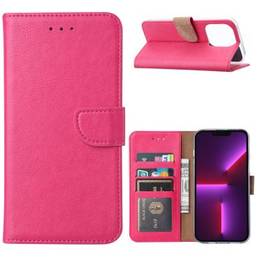Hoesje Geschikt voor iPhone 14 portemonnee Bookcase – Roze