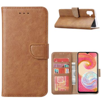 Hoesje Geschikt Voor Samsung Galaxy A04e Hoesje met Pasjeshouder – Bookcase – Bruin