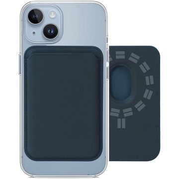 Kaarthouder Blauw Geschikt Voor Magsafe Ring wallet iPhone 12/13/14/15 / 15 Pro /15 Pro Max/PLUS/ iPhone 16 - Kaarthouder pasjeshouder mannen en vrouwen