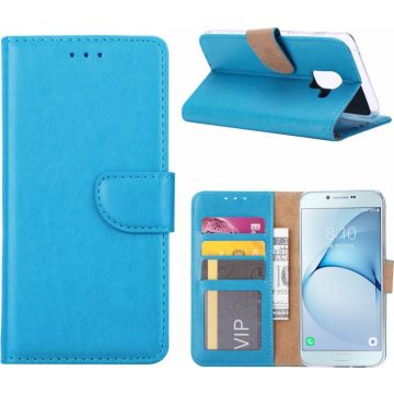 Ntech Samsung Galaxy A6+ (2018) case Turquoise Portemonnee hoesje met opbergvakjes