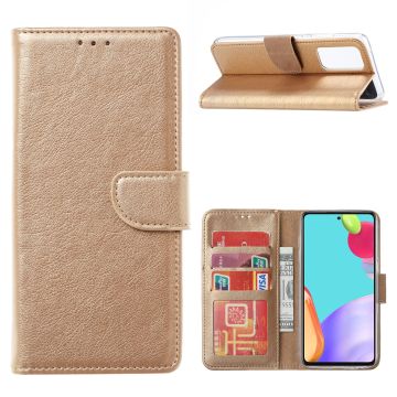 Samsung A22 hoesje bookcase Goud - Samsung Galaxy A22 5G hoesje portemonnee wallet case - Hoesje A22 5G book case hoes cover