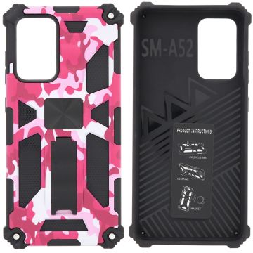 Samsung Galaxy S20 Plus Hoesje - Rugged Extreme Backcover Camouflage met Kickstand - Pink