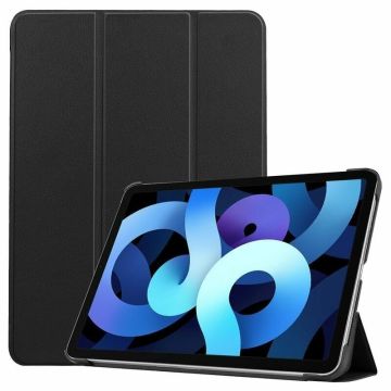 Hoes geschikt voor iPad Air 5 bookcase zwart - Hoes geschikt voor iPad air 2022 hoes 10.9 - Hoes geschikt voor iPad Air 5 smart case Kunstleer - Hoes geschikt voor iPad air 2020 hoes Trifold Smart hoesje