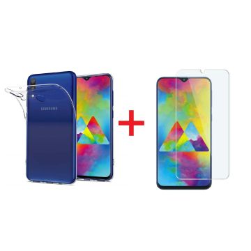 Ntech Samsung Galaxy M20 Anti Shock Hoesje + Glazen Screenprotector