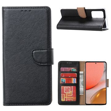 Samsung A32 Hoesje portemonnee hoes - Samsung Galaxy A32 5G bookcase wallet cover - Zwart