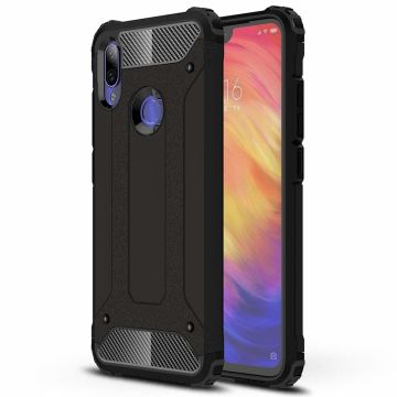 Ntech Xiaomi Redmi Note 7 Dual layer Rugged Armor hoesje - Zwart