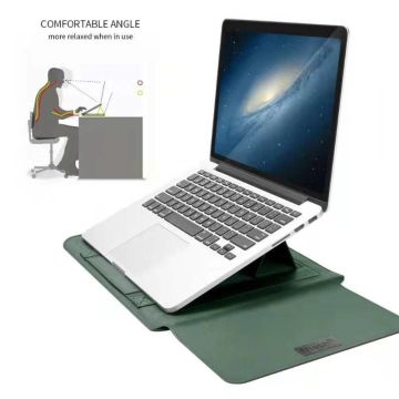 New Macbook Air 2018 13.3 Inch Sleeve 4 piece set Spatwater proof Hoes met handvat - Groen