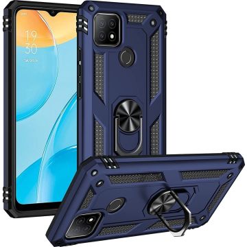 oTronica Armor Backcover voor Oppo A15 hoesje met ringhouder - Blauw