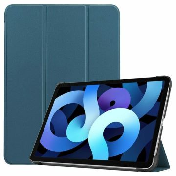 iPad Air 5 hoes bookcase Donker Groen - iPad air 2022 hoes 10.9 - hoes iPad Air 5 smart case Kunstleer - iPad air 2020 hoes Trifold Smart hoesje