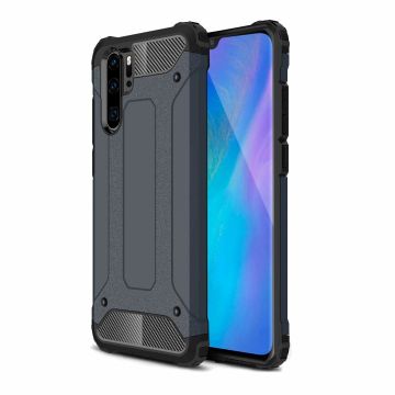 Ntech Huawei P30 Pro Dual layer Armor Hoesje - Blauw
