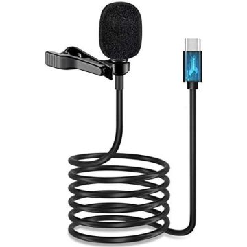 Dasspeld microfoon - Microfoon met USB C Aansluiting met Lavalier Lapel Clip voor for Geschikt voor Samsung S24 / S24 Ultra / S24 plus / S23 FE / S23/S22/S21/S20 /A54 / A15 / A25, for iPhone 15 / 15 Pro / 15 Pro Max