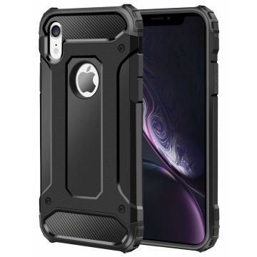 Ntech hoesje Geschikt voor iPhone Xr Dual layer Rugged Armor hoesje - Zwart