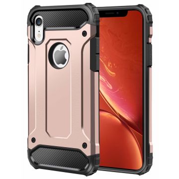 Ntech hoesje Geschikt voor iPhone Xs Max Dual layer Rugged Armor hoesje - Rose Goud