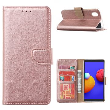 Samsung Galaxy A01 Core Hoesje - Galaxy A01 Core book case met Pasjeshouder - Rose Goud