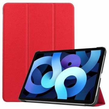 Hoes geschikt voor iPad Air 5 bookcase Rood - Hoes geschikt voor iPad air 2022 hoes 10.9 - Hoes geschikt voor iPad Air 5 smart case Kunstleer - Hoes geschikt voor iPad air 2020 hoes Trifold Smart hoesje