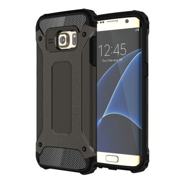 Ntech Samsung Galaxy S7 Edge Dual layer Rugged Armor Hoesje - Zwart
