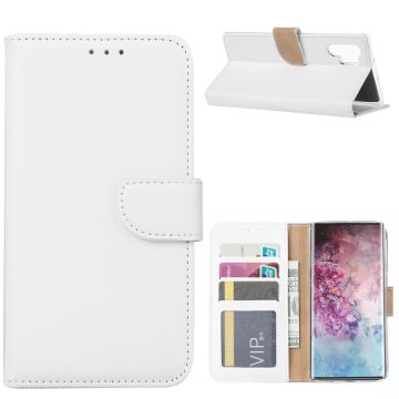 Ntech Portemonnee Hoesje voor Samsung Galaxy Note 10 Plus - Wit