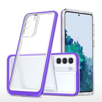 Samsung S20 FE hoesje transparant cover met bumper Paars - Ultra Hybrid hoesje Samsung Galaxy S20 FE case
