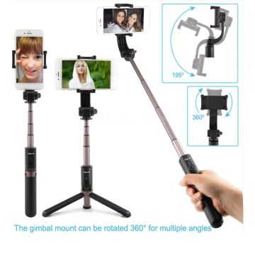 Ntech 3 in 1 BT Selfie Stick Tripod Gimbal Samsung Galaxy A50 - Zwart