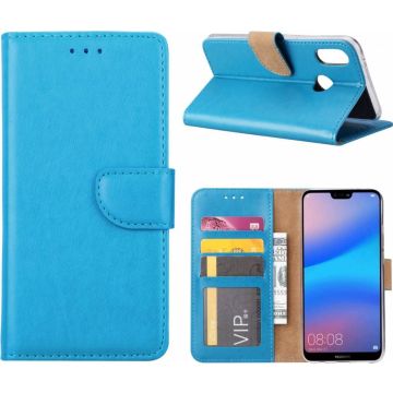 Ntech Hoesje voor Huawei P20 Lite Portemonnee / Booktype hoesje turquoise