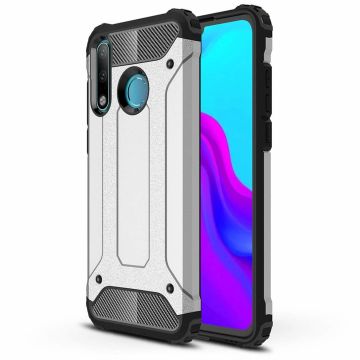 Ntech Huawei P30 Lite Dual layer Armor Hoesje - Zilver