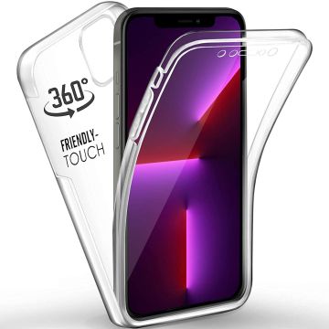 Hoesje Geschikt voor iPhone 13 Pro Hoesje - Hoesje Geschikt voor iPhone 13 Pro Screenprotector - Hoesje Geschikt voor iPhone 13 Pro Transparant 360 Case ( Voor en Achter) + Screen Protector Siliconen
