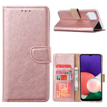 Samsung A22 hoesje bookcase Rose Goud - Samsung Galaxy A22 5G hoesje portemonnee wallet case - Hoesje A22 5G book case hoes cover