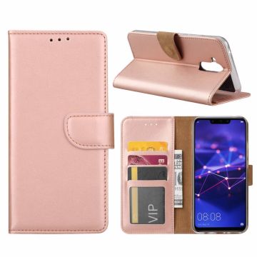 Ntech Huawei Mate 20 Lite Rose Goud Booktype / Portemonnee TPU Lederen Hoesje