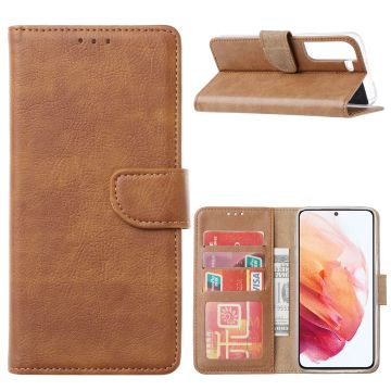 Samsung S22 Hoesje BookCase Bruin - Samsung Galaxy s22 hoesje wallet case - Hoesje Samsung S22 bookcase - Galaxy S22 portemonnee hoesje book case cover