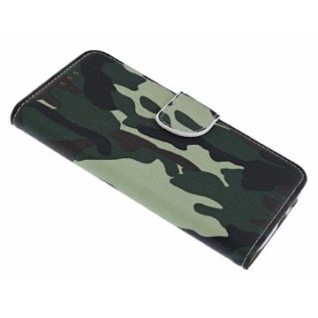 Ntech Camouflage Design Portemonnee Hoesje Met Pasjesruimte & Magneet flapje - Samsung Galaxy A30
