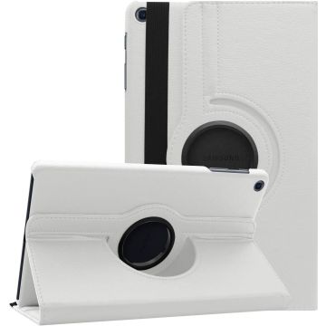 Samsung Tab A7 Lite Hoes bookcase - Samsung Galaxy Tab A7 Lite hoes 8.7 360 draaibare case Hoesje - Wit