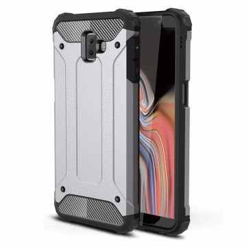 Ntech Samsung Galaxy J6+ Hybrid Armor Hoesje - Zilver