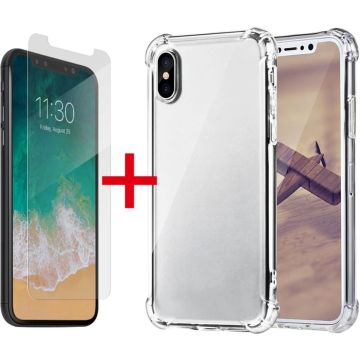 Ntech hoesje Geschikt voor iPhone Xr Anti Shock Hoesje hoesje + Screenprotector