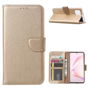 Samsung Galaxy Note 10 Lite Hoesje met Pasjeshouder - Goud