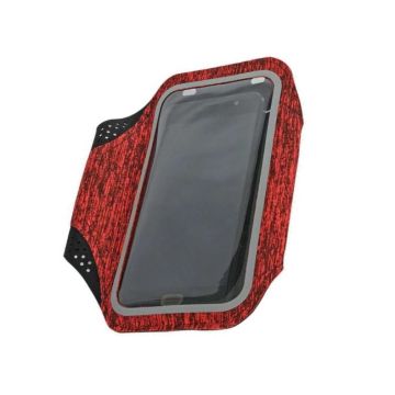 Sportarmband Samsung Galaxy A51 Fabric/Stof - Donker Grijs / Rood