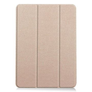 Hoes geschikt voor iPad Air 5 bookcase Goud - Hoes geschikt voor iPad air 2022 hoes 10.9 - Hoes geschikt voor iPad Air 5 smart case Kunstleer - Hoes geschikt voor iPad air 2020 hoes Trifold Smart hoesje